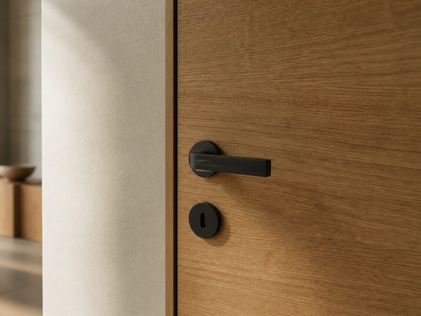 Elegante Innentür in Eiche mit schlankem Beschlag